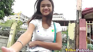 Young Super suffocating Asian filipina beauty in sexy disastrous pantyhose fucked not susceptible all fours